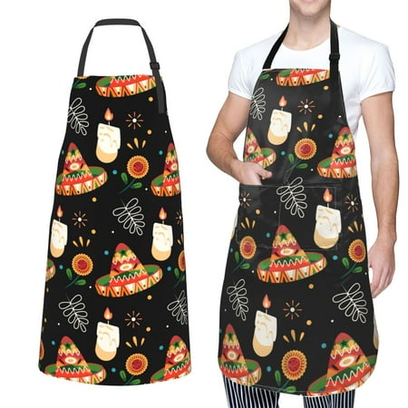 XMXT 1 Pcs Waterproof Kitchen Cooking Apron Mexican Hat Decor Print Adjustable Aprons for Women Men with Pockets
XMXT 1 Pcs Waterproof Kitchen Cooking Apron Mexican Hat Decor Print Adjustable Aprons for Women Men with Pockets