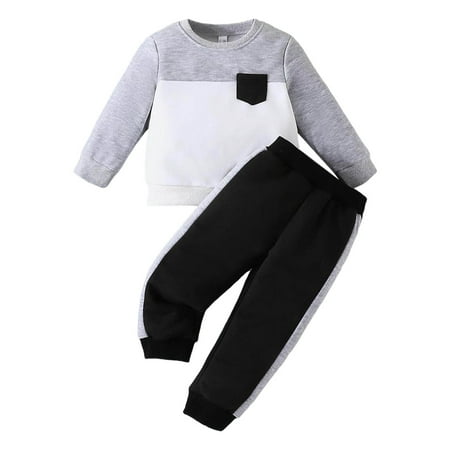Infant Boys Casual Outfit Sets Boys Clothes Long Sleeve Patchwork Color Pocket Tops Solid Color Pants Two Piece Sports Soft Children s Suit Cute Kids Clothes Grey 2-3 Years
Infant Boys Casual Outfit Sets Boys Clothes Long Sleeve Patchwork Color Pocket Tops Solid Color Pants Two Piece Sports Soft Children s Suit Cute Kids Clothes Grey 2-3 Years