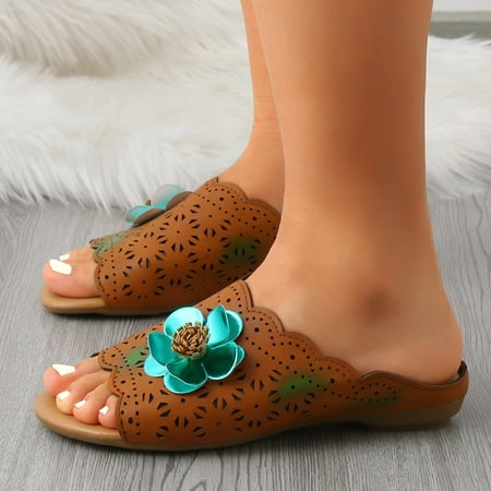 Cathalem Fashion Summer Women Slippers Hollow Breathable Flowers Ethnic Style Flat Casual Womens Closed Back Slippers Green 7
Cathalem Fashion Summer Women Slippers Hollow Breathable Flowers Ethnic Style Flat Casual Womens Closed Back Slippers Green 7