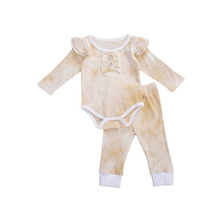 MERSARIPHY Baby Outfit Set Tie Dyeing Long Ruffle Sleeve Romper+Long Slim Pants
MERSARIPHY Baby Outfit Set Tie Dyeing Long Ruffle Sleeve Romper+Long Slim Pants