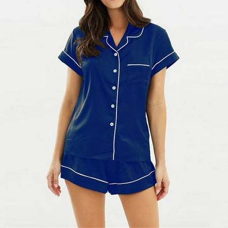 Women Satin Plain Sleepwear Lingerie Short Sleeve Nightwear Tops+Shorts Pyjamas Set
Women Satin Plain Sleepwear Lingerie Short Sleeve Nightwear Tops+Shorts Pyjamas Set