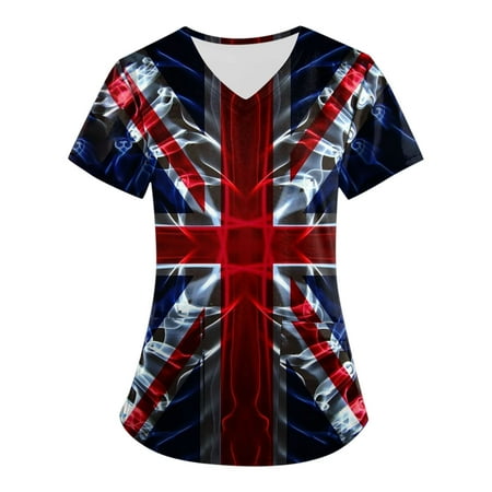 Women Scrubs Top Short Sleeve V-Neck Printed Working Tshirts Tee Tops With Pockets Uniform Nurses Clothing Workwear
Women Scrubs Top Short Sleeve V-Neck Printed Working Tshirts Tee Tops With Pockets Uniform Nurses Clothing Workwear
