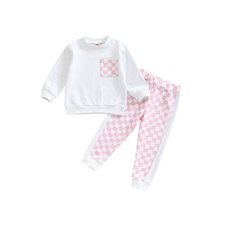 Bagilaanoe 2Pcs Toddler Baby Girl Long Pants Set Checkerboard Print Long Sleeve Sweatshirt Pullover Tops+ Trousers 12M 18M 24M 3T 4T 5T Kids Fall Casual Sweatsuit
Bagilaanoe 2Pcs Toddler Baby Girl Long Pants Set Checkerboard Print Long Sleeve Sweatshirt Pullover Tops+ Trousers 12M 18M 24M 3T 4T 5T Kids Fall Casual Sweatsuit