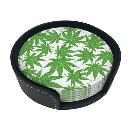 Round Pu Leather Coaster Marijuana Leaf Heat - Resistant Beverage Cup Mat-Fancy Decor For Kitchen Office Dining Room Table - Drink Protector 6-Slice
Round Pu Leather Coaster Marijuana Leaf Heat - Resistant Beverage Cup Mat-Fancy Decor For Kitchen Office Dining Room Table - Drink Protector 6-Slice
