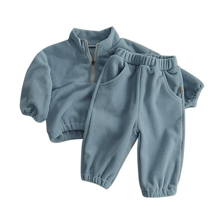 EHTMSAK Infant Baby Toddler Children Girl 2PCS Outfits Long Sleeve Half Zip Up Sweatshirt and Set Velvet Clothing Set Sky Blue 100
EHTMSAK Infant Baby Toddler Children Girl 2PCS Outfits Long Sleeve Half Zip Up Sweatshirt and Set Velvet Clothing Set Sky Blue 100