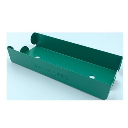 Huron HASZ0114 Aluminum Dime Coin Tray Green - Pack of 2