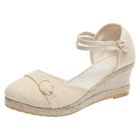 Ediodpoh Women Shoes Slope Heeled Linen Sandals Fashion Thick Heeled Beach Sandals Summer Sandals Beige 7.5(39)
Ediodpoh Women Shoes Slope Heeled Linen Sandals Fashion Thick Heeled Beach Sandals Summer Sandals Beige 7.5(39)