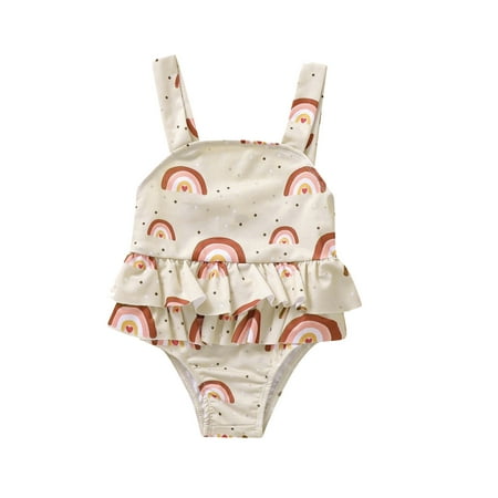YWDJ 0 Months-3 Years Toddler Girls Rainbow Print Sling One-Piece Swimsuit Beige 80
YWDJ 0 Months-3 Years Toddler Girls Rainbow Print Sling One-Piece Swimsuit Beige 80