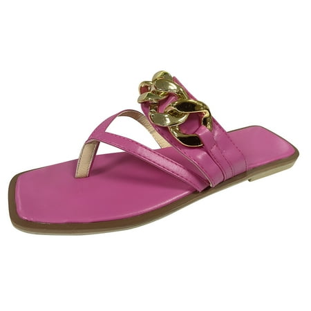 Ladies Fashion Metal Chain Flat Flip-Flops Large Size Casual Outer Beach Sandals Dressy Flat Sandals for Women Wide Width Womens Silver Sandals
Ladies Fashion Metal Chain Flat Flip-Flops Large Size Casual Outer Beach Sandals Dressy Flat Sandals for Women Wide Width Womens Silver Sandals