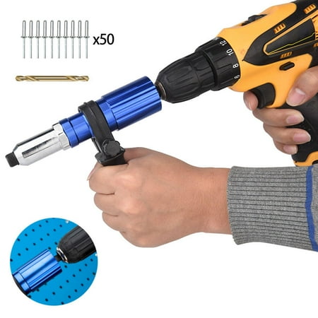 Electric Rivet Adapter Drill Riveting Insert Nut Cordless Tool Metal Accessory Manual Attachment Riveting Drill for Door Repair Pipes wiht 50 Rivets 1 Nut
Electric Rivet Adapter Drill Riveting Insert Nut Cordless Tool Metal Accessory Manual Attachment Riveting Drill for Door Repair Pipes wiht 50 Rivets 1 Nut