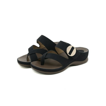 Tenmix Ladies Sandals Summer Wedge Sandal Slip On Slippers Open Toe Slides Women Comfort Breathable Casual Shoes Black 7
Tenmix Ladies Sandals Summer Wedge Sandal Slip On Slippers Open Toe Slides Women Comfort Breathable Casual Shoes Black 7