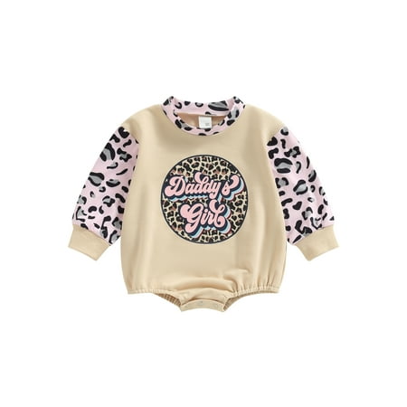 Jkerther Baby Girls Jumpsuits Casual Letter Print Leopard Patchwork Long Sleeves Romper for Infant Toddler
Jkerther Baby Girls Jumpsuits Casual Letter Print Leopard Patchwork Long Sleeves Romper for Infant Toddler