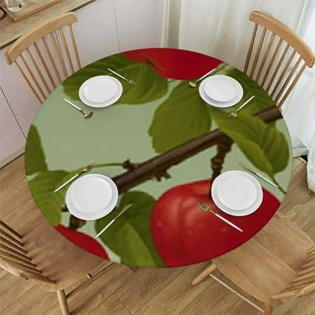 Red Apples Leaf Round Fitted Tablecloth Autumn Fruit Elastic Tablecloth for Round Tables Waterproof Wipeable
Red Apples Leaf Round Fitted Tablecloth Autumn Fruit Elastic Tablecloth for Round Tables Waterproof Wipeable