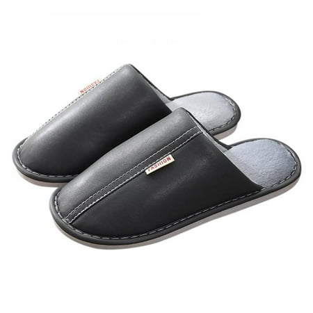 PU Leather Slippers Non-slip Waterproof Confinement Cotton Slippers House Slippers Comfy Indoor Outdoor Slippers Autumn and Winter Gray
PU Leather Slippers Non-slip Waterproof Confinement Cotton Slippers House Slippers Comfy Indoor Outdoor Slippers Autumn and Winter Gray