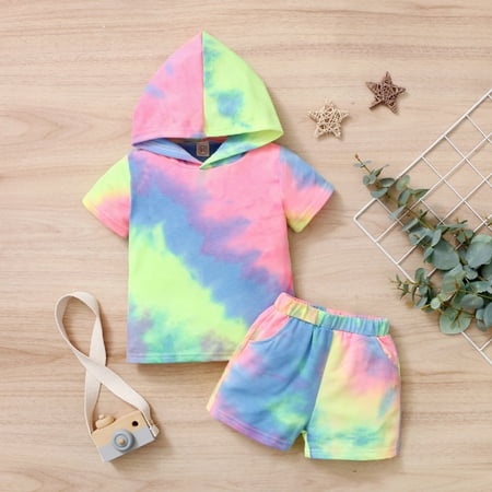 AURIGATE Toddler Baby Boys Girls Short Sleeve Rainbow Tie-Dyed Hoodie Tops Shorts Outfits Clearance
AURIGATE Toddler Baby Boys Girls Short Sleeve Rainbow Tie-Dyed Hoodie Tops Shorts Outfits Clearance