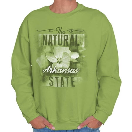 Brisco Brands Arkansas Apple Blossom Flower Womens Crewneck Sweatshirt