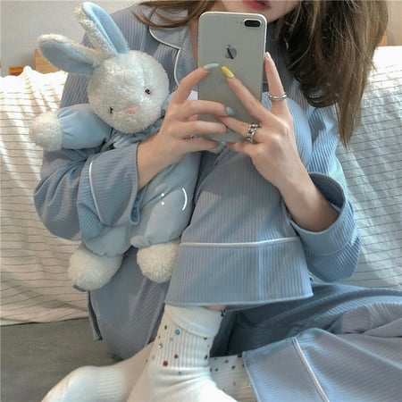Plaid Casual Pajama Sets Women Single Breasted Ins Japan Turn-down Collar Nightwear Spring Fall Elastic Waist Homewear New Mujer
Plaid Casual Pajama Sets Women Single Breasted Ins Japan Turn-down Collar Nightwear Spring Fall Elastic Waist Homewear New Mujer