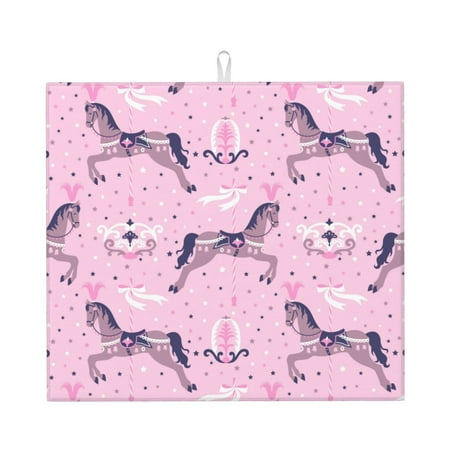 Dish Drying Mats for Kitchen Counter - Exotic Cute Horse Star Pink 16x18In Anti-Slip Absorbent Microfiber Drying Mat for Kitchen Counter Mat Dish Rack Mat with Hanging Loop
Dish Drying Mats for Kitchen Counter - Exotic Cute Horse Star Pink 16x18In Anti-Slip Absorbent Microfiber Drying Mat for Kitchen Counter Mat Dish Rack Mat with Hanging Loop