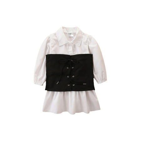 Seyurigaoka Toddler Girl 2Pcs Fall Outfits Button Down Lapel Dress+Tie Up Vest
Seyurigaoka Toddler Girl 2Pcs Fall Outfits Button Down Lapel Dress+Tie Up Vest