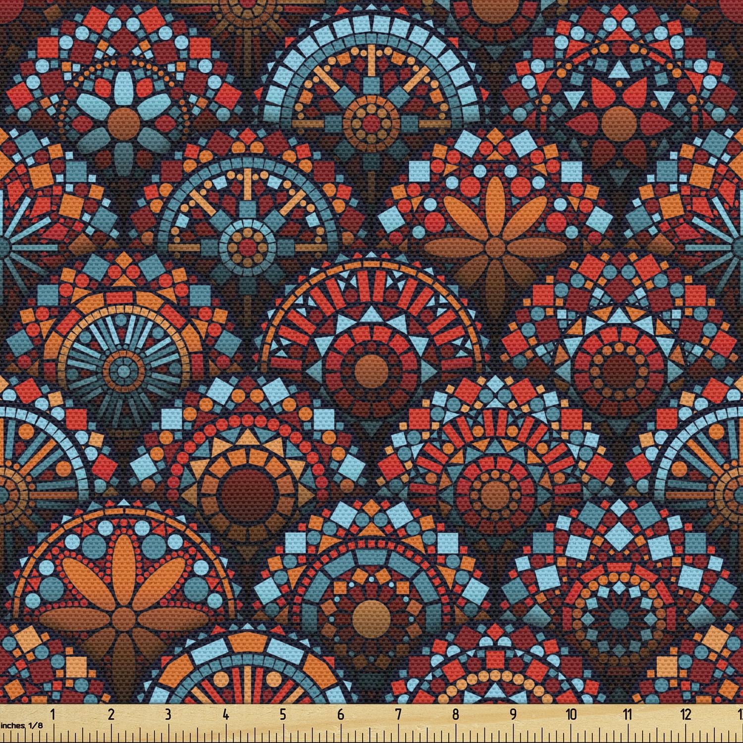 Moroccan Fabric By The Yard Circles Pattern Mandala Inspired Floral