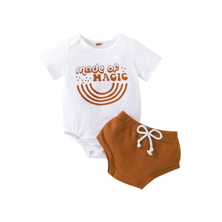 IZhansean Newborn Baby Girl Boy Summer Outfits Short Sleeve Letter Printed Romper Tops + Shorts Pants Set White 6-12 Months
IZhansean Newborn Baby Girl Boy Summer Outfits Short Sleeve Letter Printed Romper Tops + Shorts Pants Set White 6-12 Months
