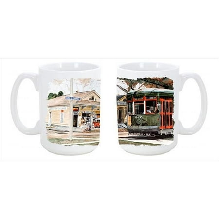 New Orleans Street Car Dishwasher Safe Microwavable Ceramic Coffee Mug 15 oz.
