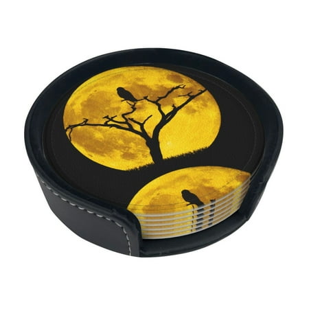 Round Pu Leather Coaster Owl On Tree Heat - Resistant Beverage Cup Mat-Fancy Decor For Kitchen Office Dining Room Table - Drink Protector 6-Slice
Round Pu Leather Coaster Owl On Tree Heat - Resistant Beverage Cup Mat-Fancy Decor For Kitchen Office Dining Room Table - Drink Protector 6-Slice