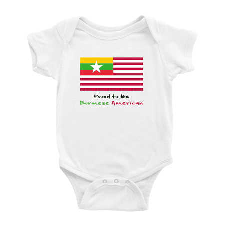 Proud to Be Burmese American Flag Cute Baby Clothes For Boy Girl (White 18-24 Months)
Proud to Be Burmese American Flag Cute Baby Clothes For Boy Girl (White 18-24 Months)