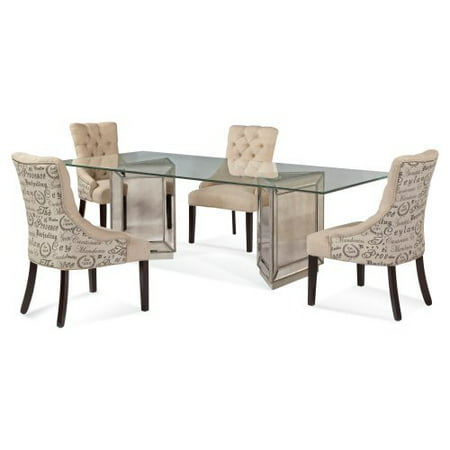 Bassett Mirror 5 Piece Murano Dining Table Set with Fortnum Script Chairs