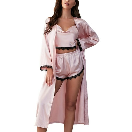 ZRBYWB Nightgown For Womens Lingerie Satin Chemise Lingerie Nightie Full Slips Sleep Dress Slips Sleepwear 3 Piece Of Nightgown Women Pajama Set
ZRBYWB Nightgown For Womens Lingerie Satin Chemise Lingerie Nightie Full Slips Sleep Dress Slips Sleepwear 3 Piece Of Nightgown Women Pajama Set