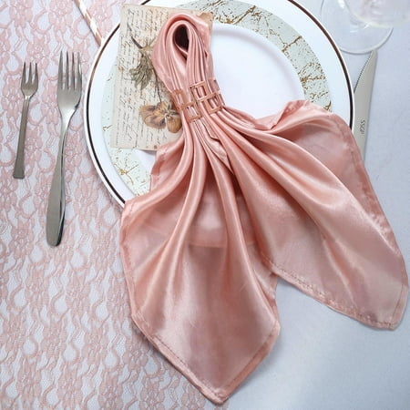BalsaCircle 20 Pieces 20 Dusty Rose Satin Dinner Napkins Wedding Party