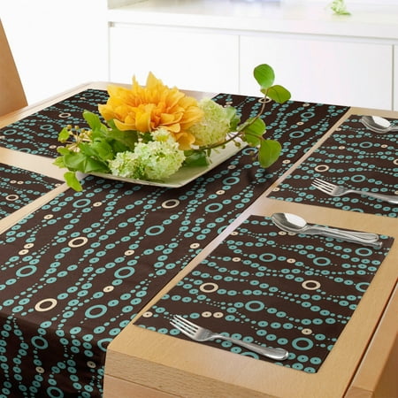 Retro Table Runner & Placemats Nostalgic Geometry Inspired Pattern with Repetitive Circles Set for Dining Table Decor Placemat 4 pcs + Runner 14 x72 Seal Brown Pale Teal by Ambesonne
Retro Table Runner & Placemats Nostalgic Geometry Inspired Pattern with Repetitive Circles Set for Dining Table Decor Placemat 4 pcs + Runner 14 x72 Seal Brown Pale Teal by Ambesonne