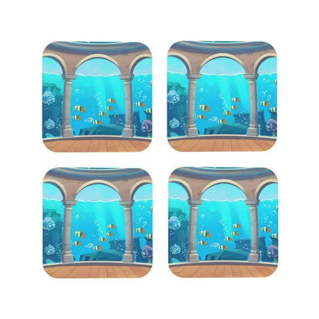 Tideii Underwater Aquarium Arches for Leather Coasters 4 Pieces Anti-fouling and Anti-scalding Decorative Coasters Suitable for Restaurants Kitchens Coffee Shops-Square
Tideii Underwater Aquarium Arches for Leather Coasters 4 Pieces Anti-fouling and Anti-scalding Decorative Coasters Suitable for Restaurants Kitchens Coffee Shops-Square