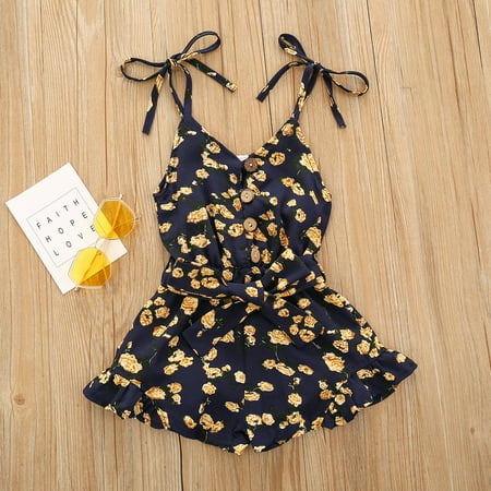Yubatuo Summer Girl s Sleeveless Sling Small Floral Print Jumpsuit Climbing Suit Black 120
Yubatuo Summer Girl s Sleeveless Sling Small Floral Print Jumpsuit Climbing Suit Black 120