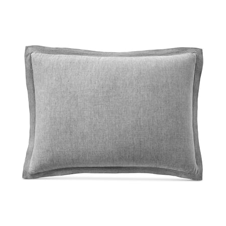 Hotel Collection 102 Thread Count Linen Fabric King Sham, 20 Inches x 36 Inches, Grey (New without Tags)