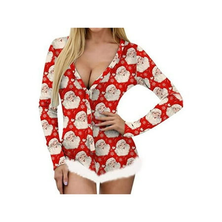 FOCUSNORM Womens Christmas Romper Pajamas Onesie Printed Bodycon Jumpsuit Shorts One Piece Pjs Overall
FOCUSNORM Womens Christmas Romper Pajamas Onesie Printed Bodycon Jumpsuit Shorts One Piece Pjs Overall