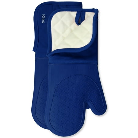 KLEX 15 Silicone Oven Mitts Pair 932°F Heat Resistance Cotton Lining Gloves Blue
KLEX 15 Silicone Oven Mitts Pair 932°F Heat Resistance Cotton Lining Gloves Blue
