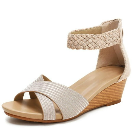 Women Open Toe Casual Summer Roman High Heel Breathable Beach Sandals-White-2X-Small
Women Open Toe Casual Summer Roman High Heel Breathable Beach Sandals-White-2X-Small