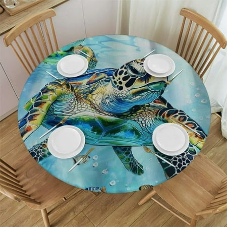 Palnkart Sea Turtle Round Table Cover Stain Resistant Washable Indoor Outdoor Tablecloth Kitchen Dining Wedding Parties Waterproof 100% Polyester Fiber 38-42
Palnkart Sea Turtle Round Table Cover Stain Resistant Washable Indoor Outdoor Tablecloth Kitchen Dining Wedding Parties Waterproof 100% Polyester Fiber 38-42