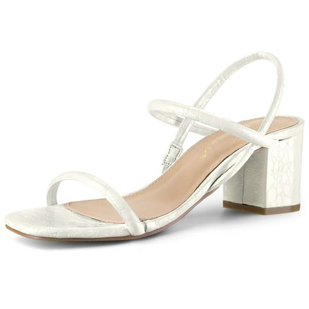 Unique Bargains Women s Opened Toe Ankle Strap Chunky Heeled Sandals