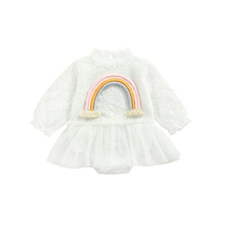 Canrulo Lovely Princess Baby Girls Romper Dress Lace Embroidery Rainbow Elegant Jumpsuit Tulle Dress White Long Sleeve 6-12 Months
Canrulo Lovely Princess Baby Girls Romper Dress Lace Embroidery Rainbow Elegant Jumpsuit Tulle Dress White Long Sleeve 6-12 Months