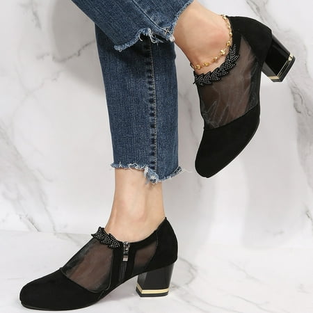 Women‘s Mesh & Faux Rhinestones Decor Block Heeled Boots Side Zipper Mesh Ankle Boots Women‘s Footwear
Women‘s Mesh & Faux Rhinestones Decor Block Heeled Boots Side Zipper Mesh Ankle Boots Women‘s Footwear