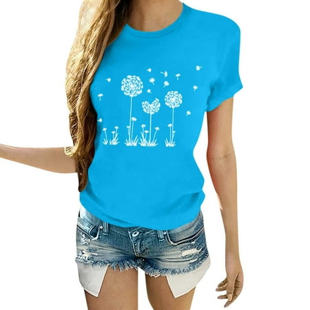 ZHAGHMIN Short Sleeve Shirts For Women Women Dandelion Print Round Neck Short Sleeve Top T Shirt Under Scrub Women Long Sleeve Shirts T Shirt For Women Casual Summer Womens Cotton Long Sleeve
ZHAGHMIN Short Sleeve Shirts For Women Women Dandelion Print Round Neck Short Sleeve Top T Shirt Under Scrub Women Long Sleeve Shirts T Shirt For Women Casual Summer Womens Cotton Long Sleeve