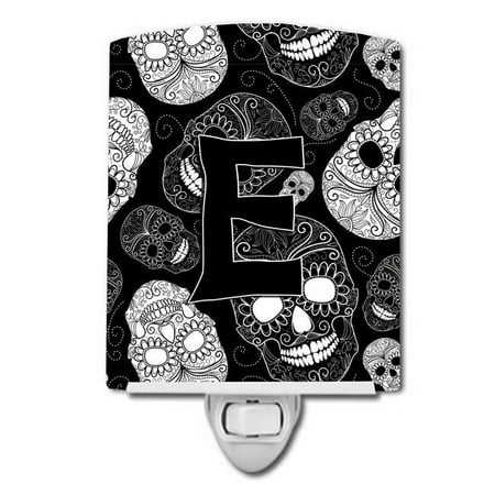 Letter E Day of the Dead Skulls Black Ceramic Night Light
Letter E Day of the Dead Skulls Black Ceramic Night Light