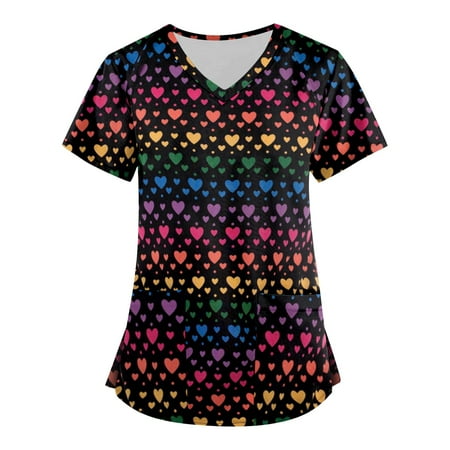 Sksloeg Scrubs V-Neck Heart Printed T-Shirts Short Sleeve Workwear Nurse Uniform Tee with Pockets Orange XXXL
Sksloeg Scrubs V-Neck Heart Printed T-Shirts Short Sleeve Workwear Nurse Uniform Tee with Pockets Orange XXXL