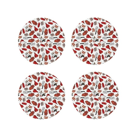 Tideii Red Food for Leather Coasters 4 Pieces Anti-fouling and Anti-scalding Decorative Coasters Suitable for Restaurants Kitchens Coffee Shops-Round Shape
Tideii Red Food for Leather Coasters 4 Pieces Anti-fouling and Anti-scalding Decorative Coasters Suitable for Restaurants Kitchens Coffee Shops-Round Shape