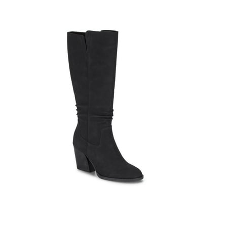 BARETRAPS Womens Black Ruched Cushioned Lilly Round Toe Zip-Up Heeled Boots 9.5