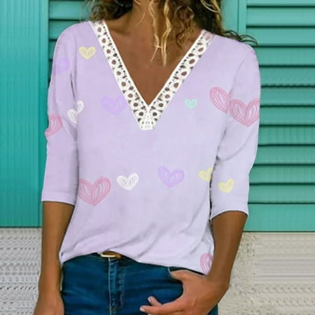 Hvyesh Sweatshirt for Women Valentine Day Printed Sweatshirt Lace V Neck Casual Lightweight Long Sleeve Pullover Sweater Top Purple shirts for women M
Hvyesh Sweatshirt for Women Valentine Day Printed Sweatshirt Lace V Neck Casual Lightweight Long Sleeve Pullover Sweater Top Purple shirts for women M