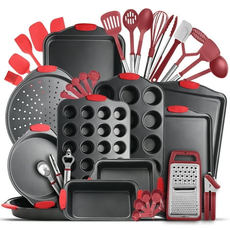 EatEx Kitchen Black Utensil Set 24 Nylon Stainless Steel Utensil Set & Brown 15 Piece Bakeware Set
EatEx Kitchen Black Utensil Set 24 Nylon Stainless Steel Utensil Set & Brown 15 Piece Bakeware Set