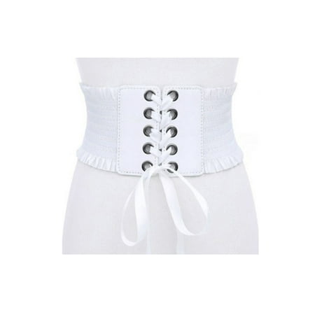 Women s Elastic Costume Waist Belt Solid Color High Waist Slim Abdominal Belts Lace-up Tied Wide Corset Belts
Women s Elastic Costume Waist Belt Solid Color High Waist Slim Abdominal Belts Lace-up Tied Wide Corset Belts